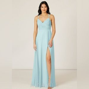 Azazie dress - seaglass color